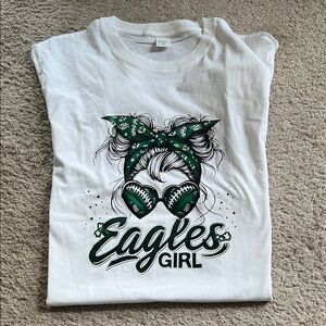 Eagles Girl White and Green T Shirt